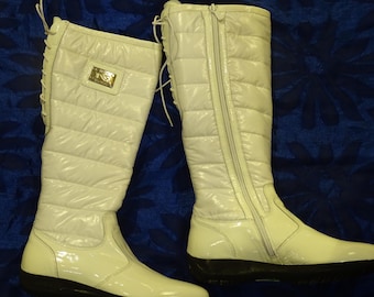 Bottes d'hiver blanches en cuir véritable pour femmes Nero Giardini - Fabriquées à la main en Italie