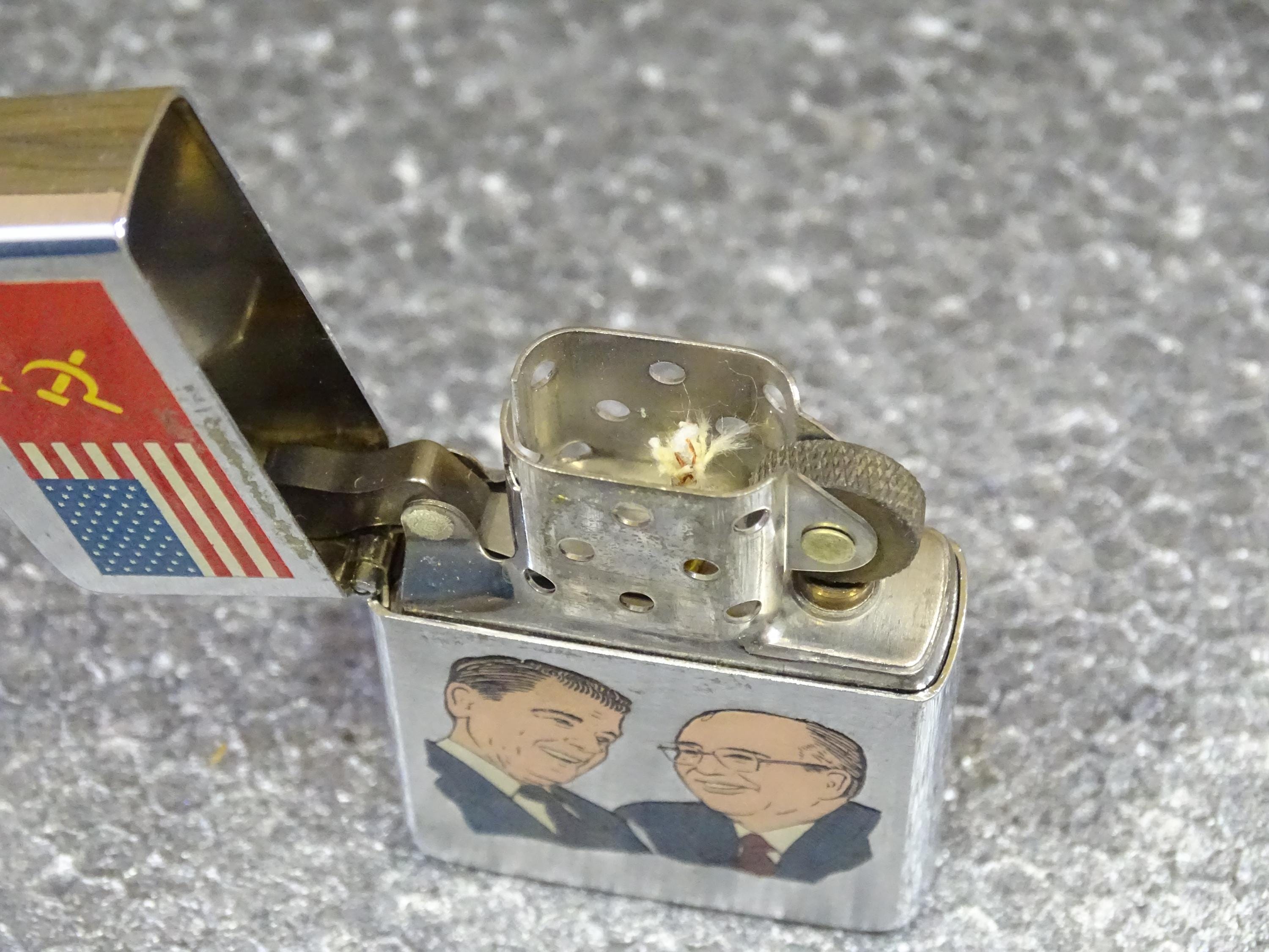 Zippo Lighter Original - George Bush & Mikhail Gorbachev 1991 - Etsy