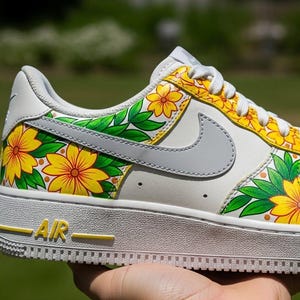 Custom Air Force 1 Sunflower Design Sneakers | Hand Painted Shoes | Birthday Gift l Wedding Gift for Bride l Summer Wedding Gift for Her