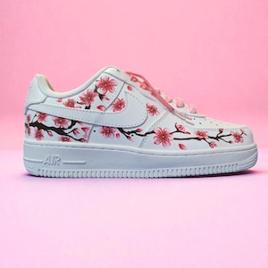 Sakura Cherry Blossom Hand-Painted Custom Air Force 1 Sneakers l Wedding Gift for Bride | Bridal Shoes | Summer Wedding Gift for Her