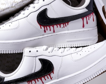 Red Drip Custom Air Force 1 | Ręcznie malowane trampki l Prezent na Walentynki