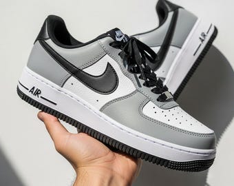 Air Force 1 personalizadas en color gris / Zapatillas personalizadas pintadas a mano l Regalo de San Valentín