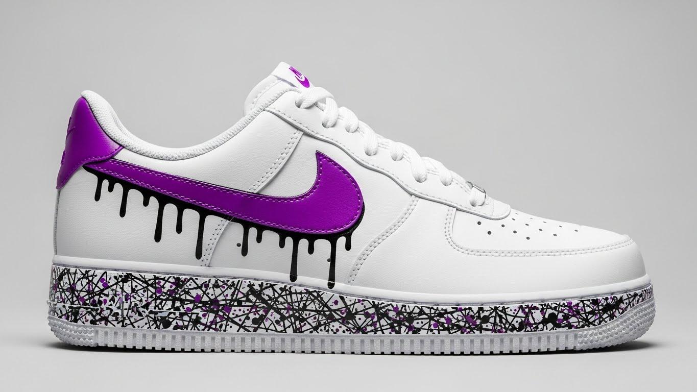 Purple Splash Custom Air Force 1 | Hand-painted Shoes L Father's Day ...