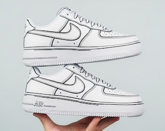 カスタムエアフォース1スニーカー｜カスタムラインアートシューズ l バレンタインギフト