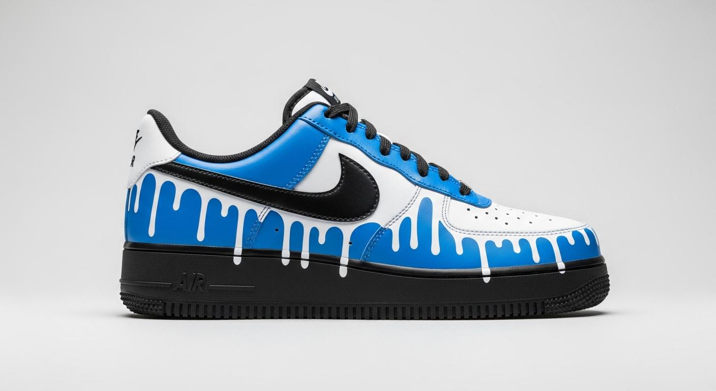 Nike air force 1 custom blue drip - Etsy 日本