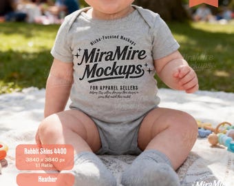 Sommer-Baby-Mockup, Heather-Kaninchen-Haut 4400 Mockup, Babyparty-Mockup, Babymitteilungs-Mockup, Babymodelle-Lebensstil-Mockup