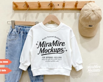 Kids Sweatshirt Mockup, White Sweatshirt Mockup, Flat Sweatshirt Mockup, Toddler Sweatshirt Mockup