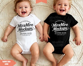 Zwillinge Baby Mockup, Kaninchenhaut Mockups, Hellblau Rosa 4400, Babyparty Mockup, Babyankündigung Mockup, Meine ersten Ferien Baby Mockups