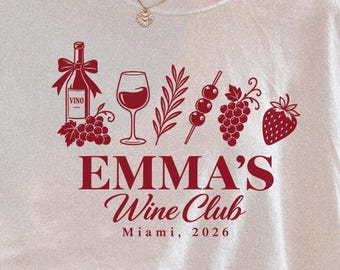 Personalized Wine Club Comfort Colors® Shirt | Custom Bachelorette Vino Tee | Bridal Shower Gift