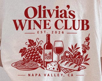 Custom Wine Club Shirt Comfort Colors® | Napa Valley Bach Tee | Bridal Shower Gift