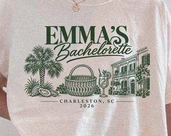Charleston Bachelorette Comfort Colors® Shirt | Custom Sweetgrass Basket Lowcountry Tee | Bridal Party Gift