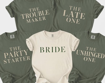 Bridal Party Role Shirt Comfort Colors® | Custom Bach Squad Tee | Bride Tribe Gift