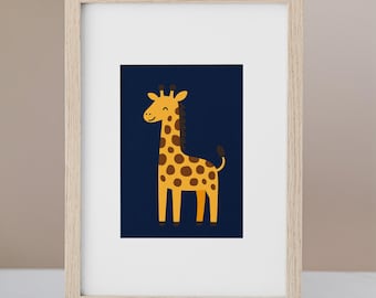 Laughing Giraffe XXL Wall Mural for Kids' Room – Safari Animal Art Print | up to A0 | Cute Animal Wall Art