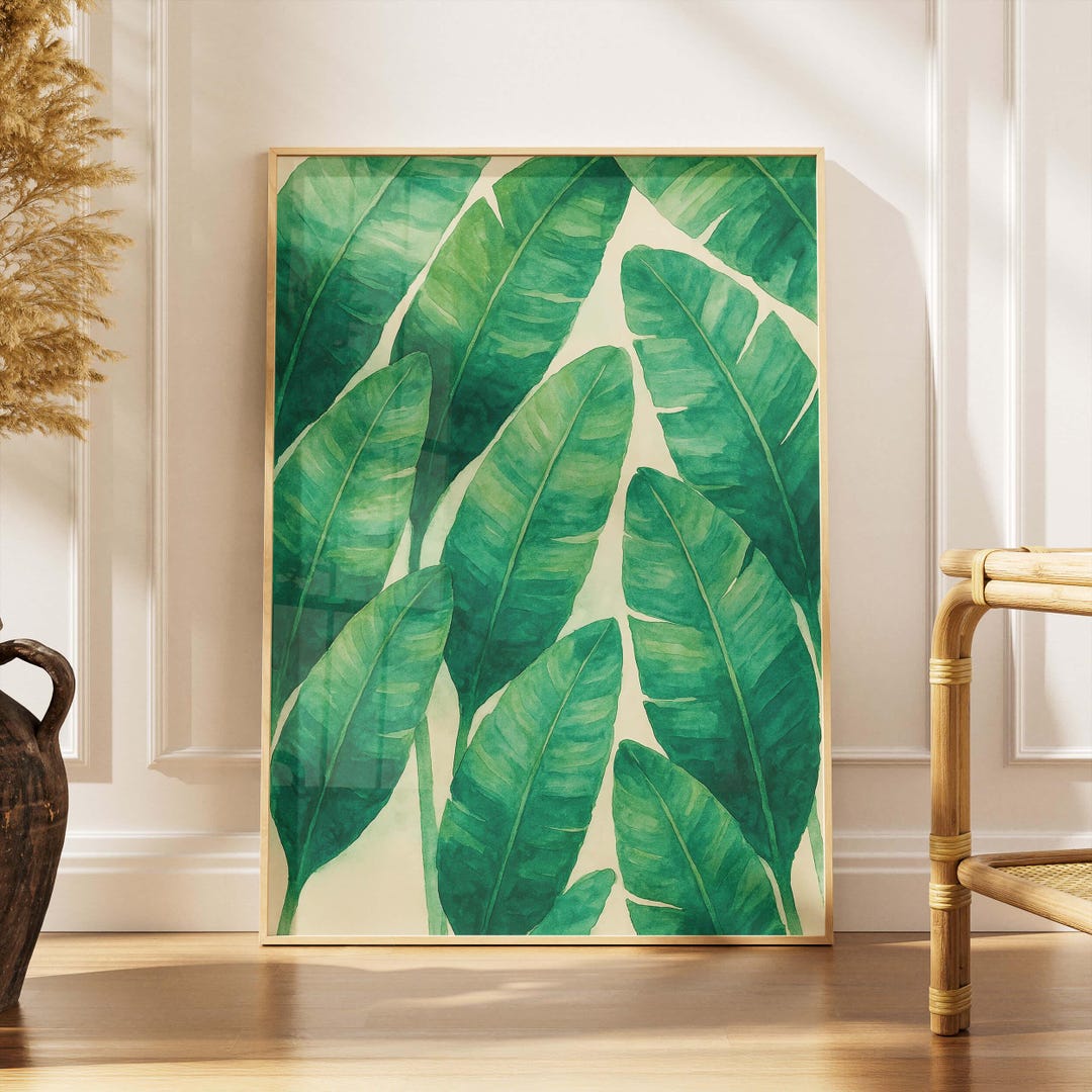 Banana Leaf Poster Watercolor | Tropical Leaves Wall Art | Urban Jungle ...