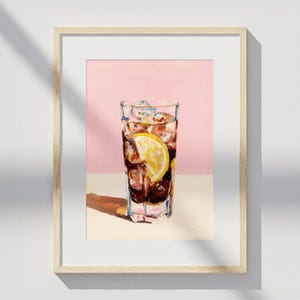 Póster de té helado de limón – Arte mural físico XXL | Lámina artística hasta A0 en estilo espátula | Lámina de arte mural de comida