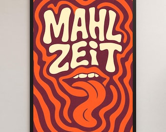 Mealtime Poster XXL – Retro Kitchen Wall Art | 70s Art Print up to A0 | Psychedelic Wall Art