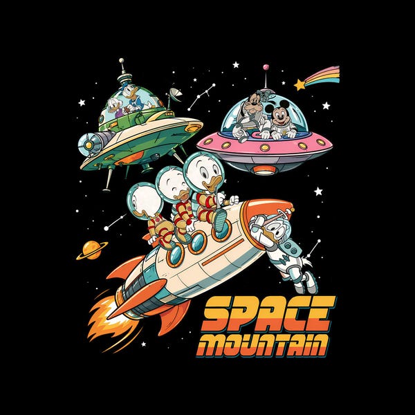 Space Mountain Disney Png, Retro 90s Mickey and Friends Png, Tomorrowland Magic Kingdom Png, Disney Vacation Png, Disney World Png