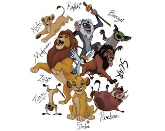 Firmas de personajes de El Rey León de Disney en formato PNG, Frases de Hakuna Matata en modo Safari de Animal Kingdom en formato PNG, ¡Vamos a la aventura!, Regalos para viajes familiares a Walt Disney World
