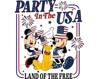 Fiesta en los EE. UU., la tierra de la libertad PNG, Mickey y amigos patrióticos PNG, Dibujos animados patrióticos de EE. UU. PNG, Niños 4 de julio PNG