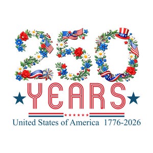 USA 250 år PNG, digital nedladdning av tvåhundraårsjubileumsblommor, patriotisk amerikansk flaggskjortadesign, 250-årsjubileum PNG, digital nedladdning