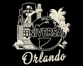 Vintage Universal Studios Orlando Png, Retro Universal Globe Theme Park Png, Florida Travel Vacation Png, Universal Studios Souvenir Png