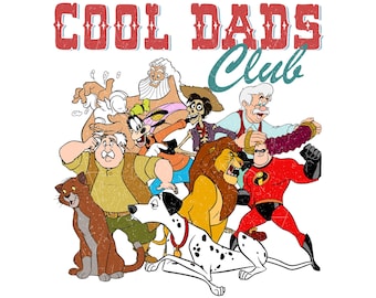 Clubes de papás geniales de Disney (PNG), camiseta divertida de papá e hijo (PNG), el mejor papá del mundo (PNG), Mufasa el Goofy, Rey Tritón, viaje familiar, descarga digital