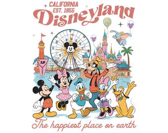 Mickey y sus amigos de Disneyland retro PNG, El lugar más feliz de la Tierra PNG, Space Mountain PNG, Vacaciones en Disney PNG, Descarga digital