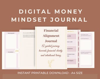 Digitales Journal der Ausrichtung | Geld-Mindset Geführtes Arbeitsbuch für bewusstes Geld ausgeben & finanzielle Klarheit