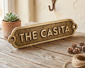 Solid Brass House Number Plate | Custom Round Address Sign