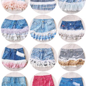 Y2K Upcycled Denim Mini Skirt Blind Box | Coquette Grunge Fairycore Reworked Denim Skirt