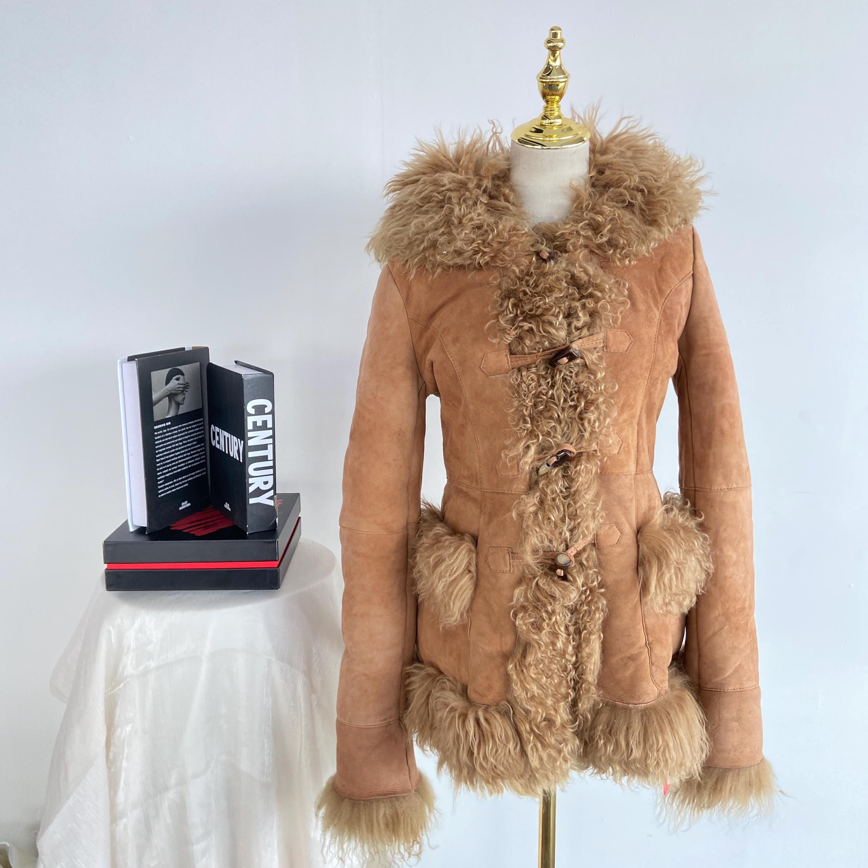 suède fur jacket / Mods coat vintage Y2k Suede Fur Jacket - Etsy