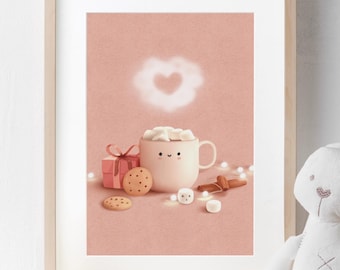 Christmas Hot Cocoa Wall Art Printable • Cozy Winter Digital Download