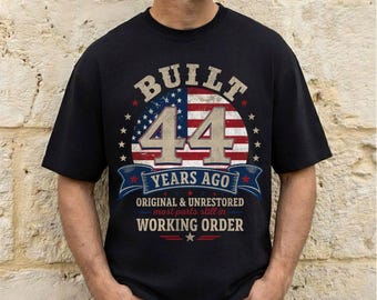 Built 44 Years Ago Shirt, Vintage 1982 Shirt, 44th Birthday Gift, Turning 44 Gift, Retro Classic T-Shirt for Him, Birthday Gift for Men