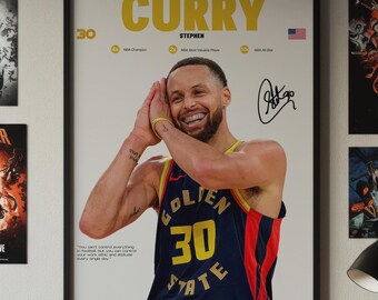 Stephen Curry Poster, NBA Poster , Basketball Digital Download, NBA Poster Print, Sports Decor, Warriors Poster,  NBA Wall Print
