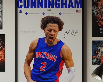 Cade Cunningham Poster, Detroit Pistons Wall Art, NBA Basketball Print, PG/SG Digital Download, Future Star Hoops Decor, Pistons Gift