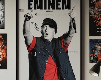 Eminem Poster, Marshall Mathers Wall Art, Rap Legend Print, Digital Download, Hip Hop Room Decor, Slim Shady Poster, Rapper Gift Idea