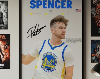 Pat Spencer Poster - Golden State Warriors Wall Art, NBA Basketball Print, NBA Star, Chase Center Decor, Sports Illustration Gift