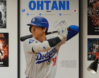 Shohei Ohtani Poster, Baseball Room Gift,  Baseball Digital Download , Los Angeles Dodgers Wall Print, MLB Athlete Print, MLB Wall Print