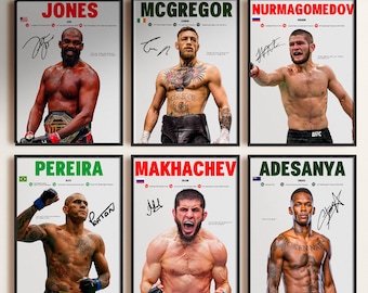 UFC Legends Poster, MMA Fighter Wall Art (Digital Download)