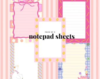 5 losse notepad velletjes