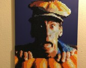 Ernest Scared Stupid portrait made from thousands of beads