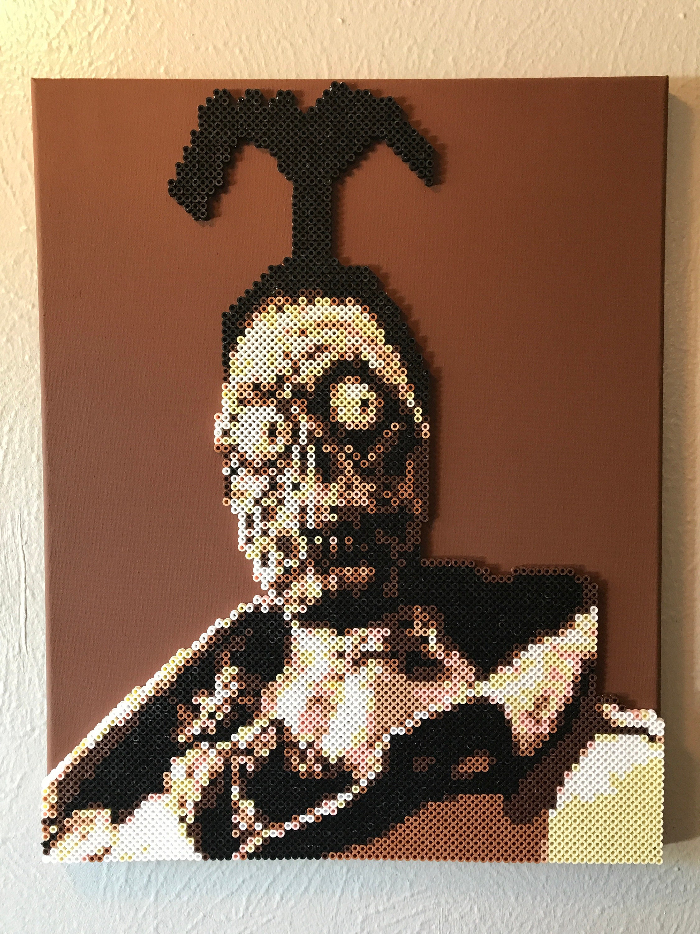 Beetlejuice Shrunken Head Man portrait made from thousands ...
