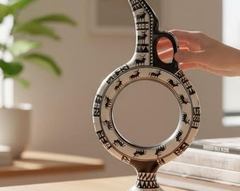 Einzigartige Handgefertigte Hethiter Vase – 40 cm Einzigartige Keramikkunst – Dekoratives Keramik-Statement-Stück – Sammlergeschenk für Kunstliebhaber