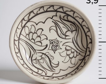 Malen Sie Ihr eigenes Keramikschalen-Set - glasierte Tahrir-Muster aus Biskuitporzellan | Türkisches Keramik Set in 10 cm & 15 cm | Handgefertigtes Handwerk Geschenk