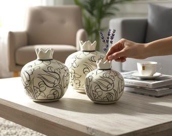 DIY Keramik Granatapfel Set - Paintable Weihnachtsgeschenk - Handgemachtes Weihnachtsbastelset - Symbolisches Dekor für Kunstliebhaber