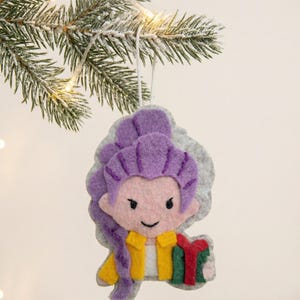 K-Pop Rumi Felt Ornament PDF • Christmas Felt Decoration Pattern • Easy No-Sew Felt Craft • DIY Glue Gun Ornament Template