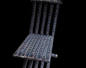 Handcrafted Vintage Wooden Chair – Intricately Carved | Rustic Home Décor | Collectible Accent Piece