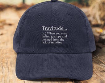 Camping Hat | Travitude | Vintage Corduroy Cap (Embroidery)