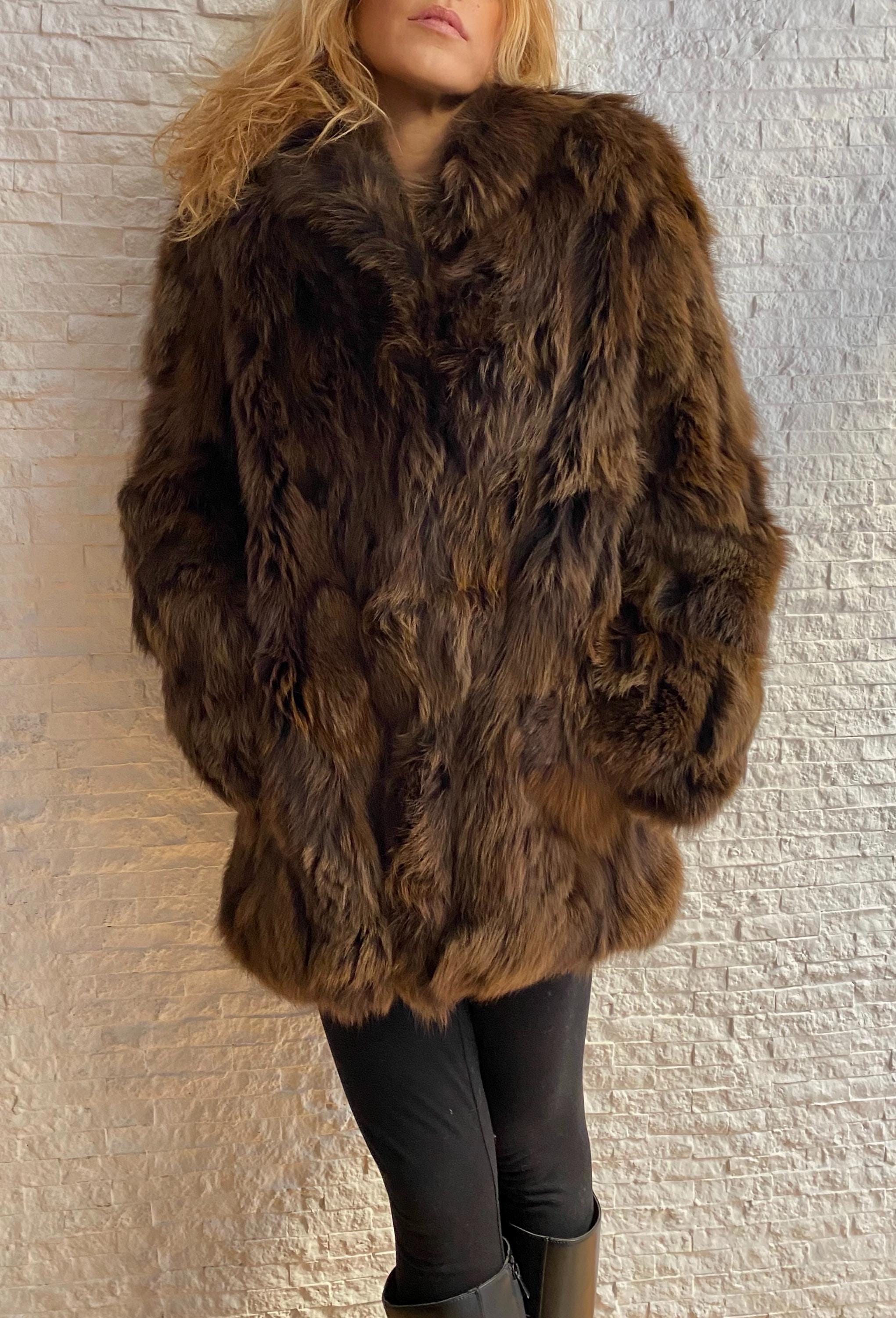 Veste En Fourrure Peut-être Renard Roux - Taille 40 - Vintage En Très Bon état