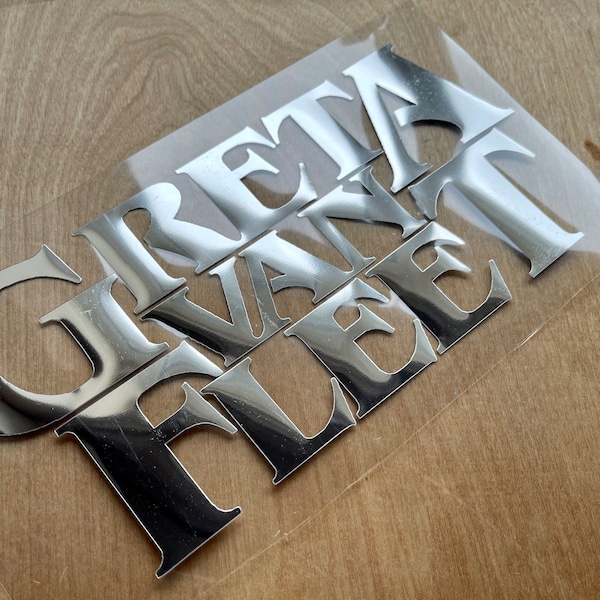 Greta Van Fleet iron on foil metallic vinyls. Apply yourself. Customise!